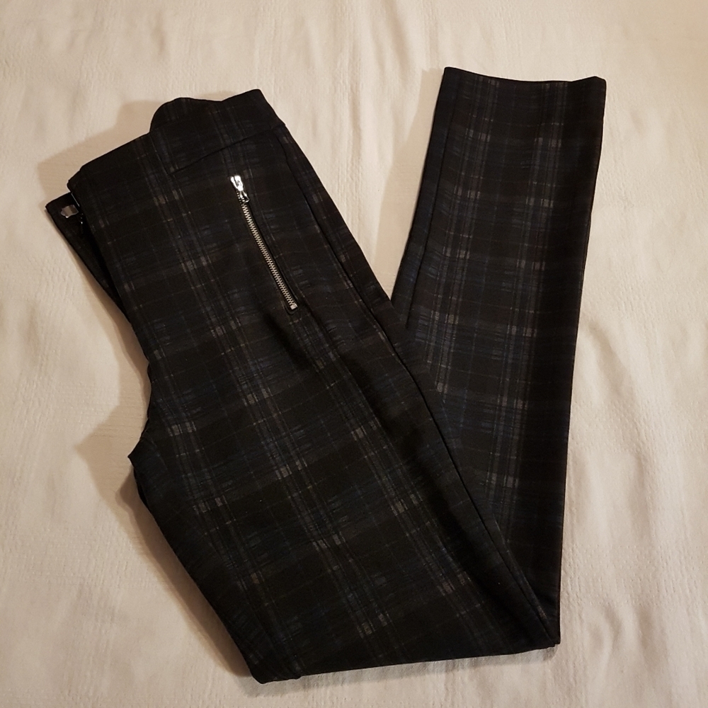 Suzy Sheir women's size 5/6 plaid ponte pants VGUC